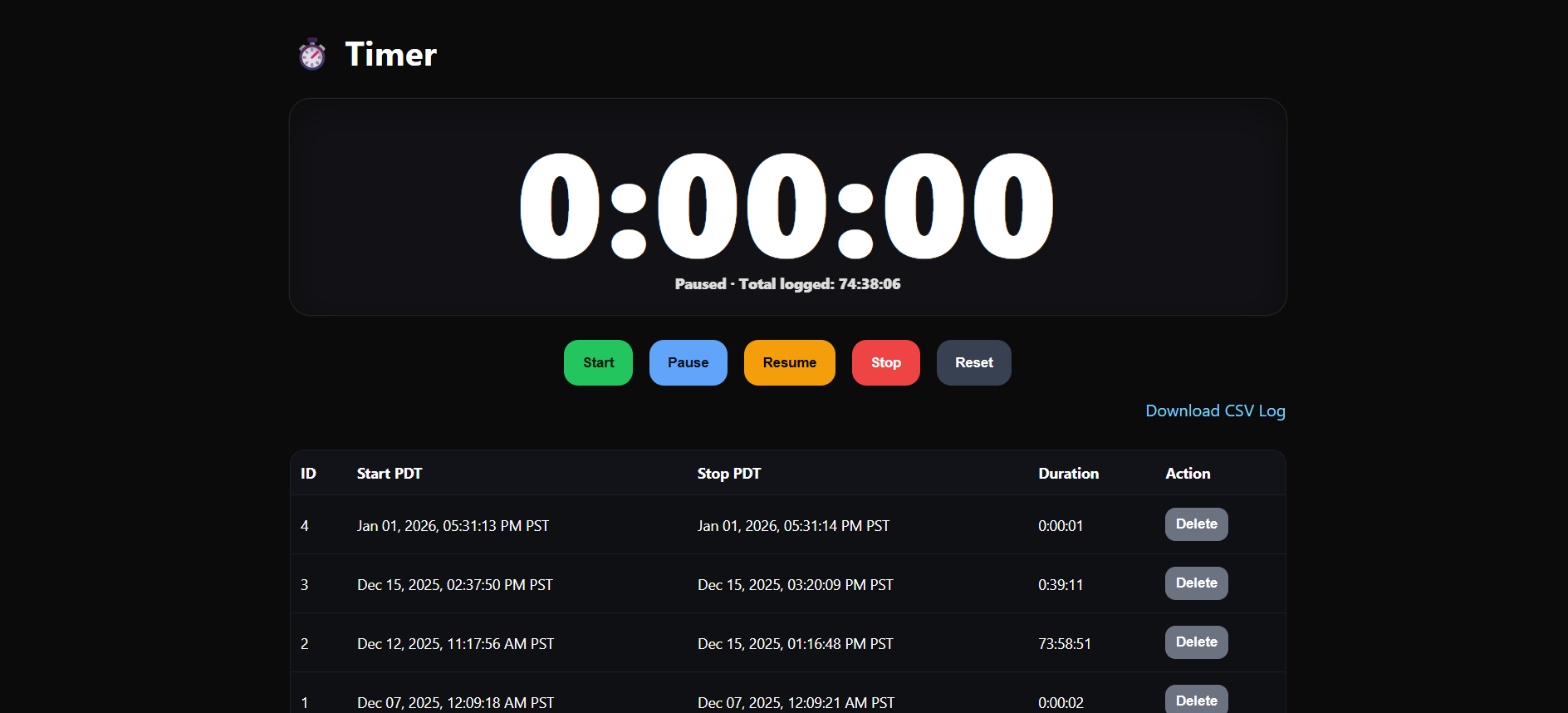 Timer app