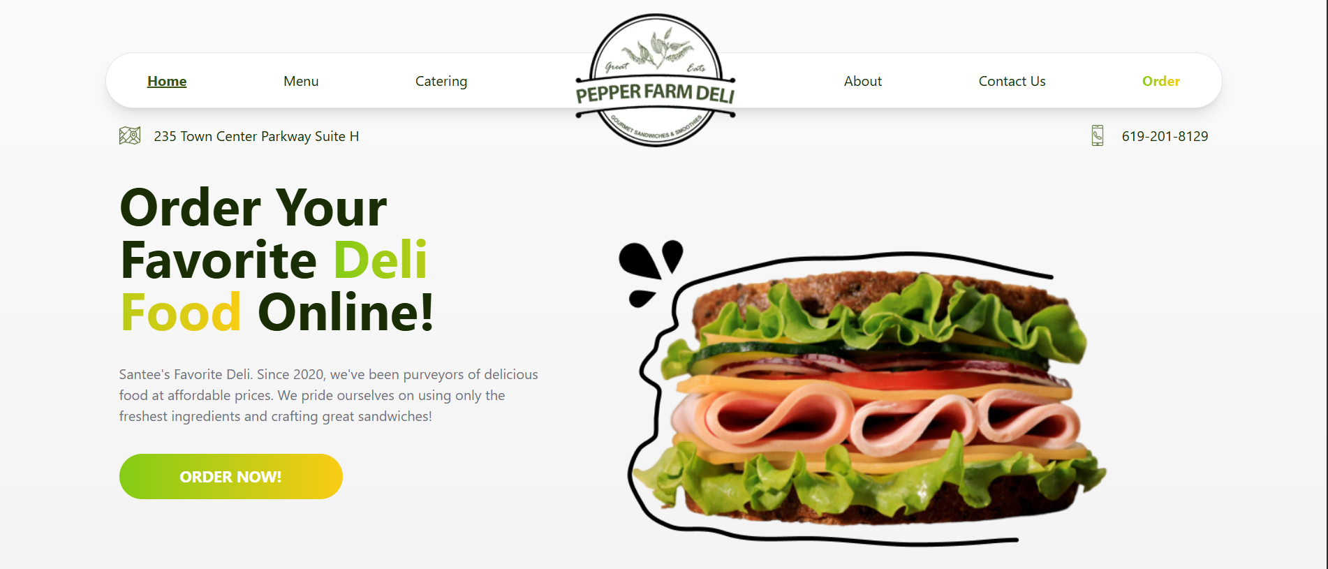 Pepper Farm Deli website
